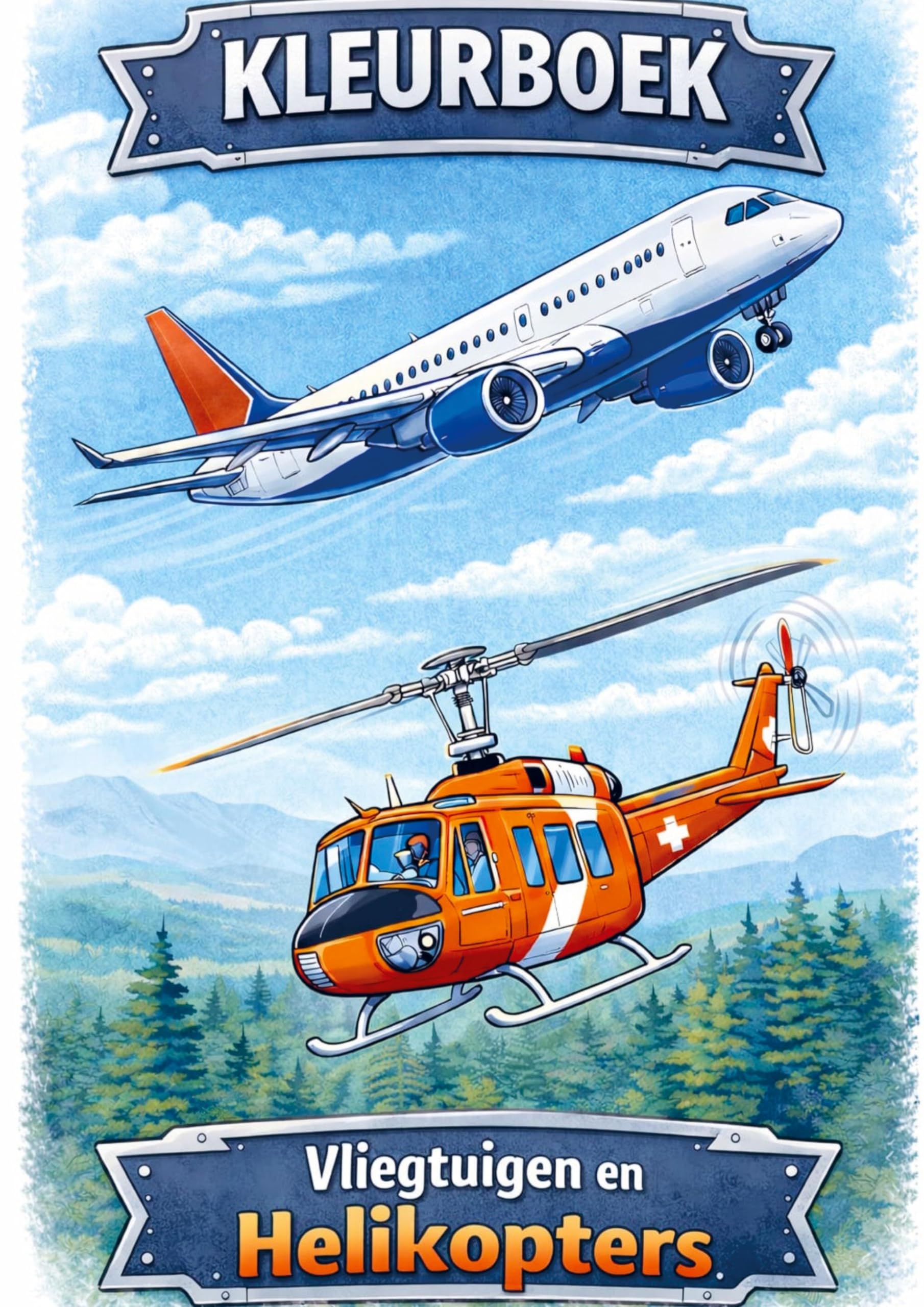 Kleurboek, Vliegtuigen & Helikopters. Hobbies & Crafts