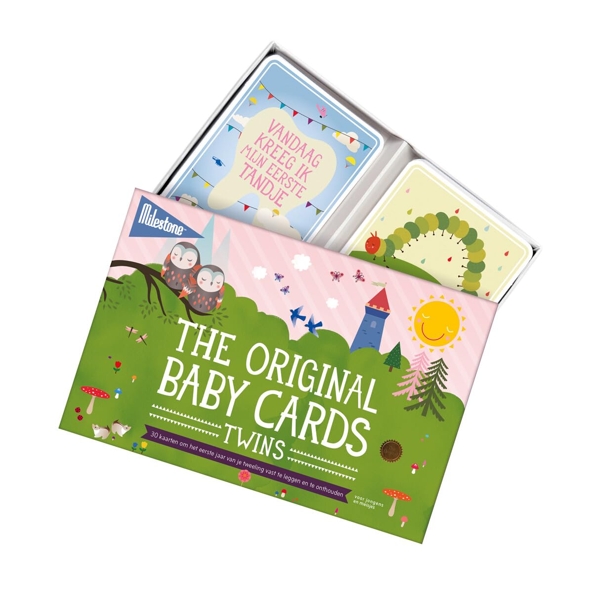 Milestone Baby Cards Tweelingen: Mijlpaalkaarten voor tweelingen, Nederlandstalig book