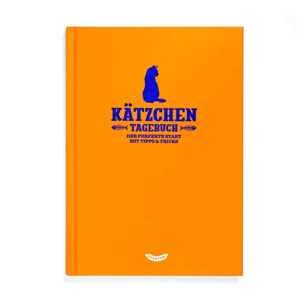 Stratier Kätzchen | oranges Katzen ERINNERUNGS- & FOTO-TAGEBUCH | 29x17,5 cm, 64 Seiten, Leinen-Hardcover, Deutsch Pets