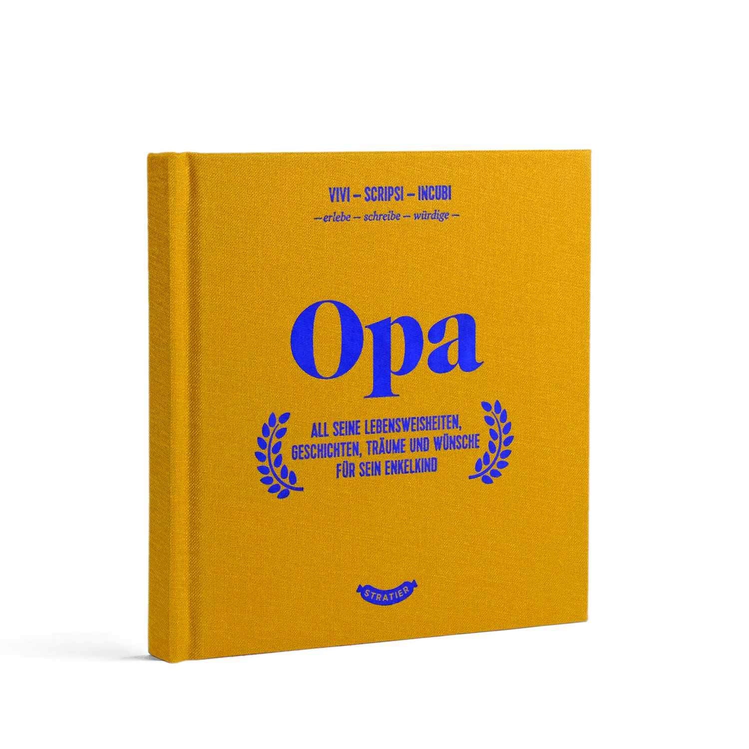 Stratier Opa | Die wunderbaren Jahre unserer Kinder | gelbes Opa's ERINNERUNGS-TAGEBUCH für die Enkelkinder | 15x15 cm, 108 Seiten, Leinen-Hardcover, Deutsch Leisure, Home & Garden