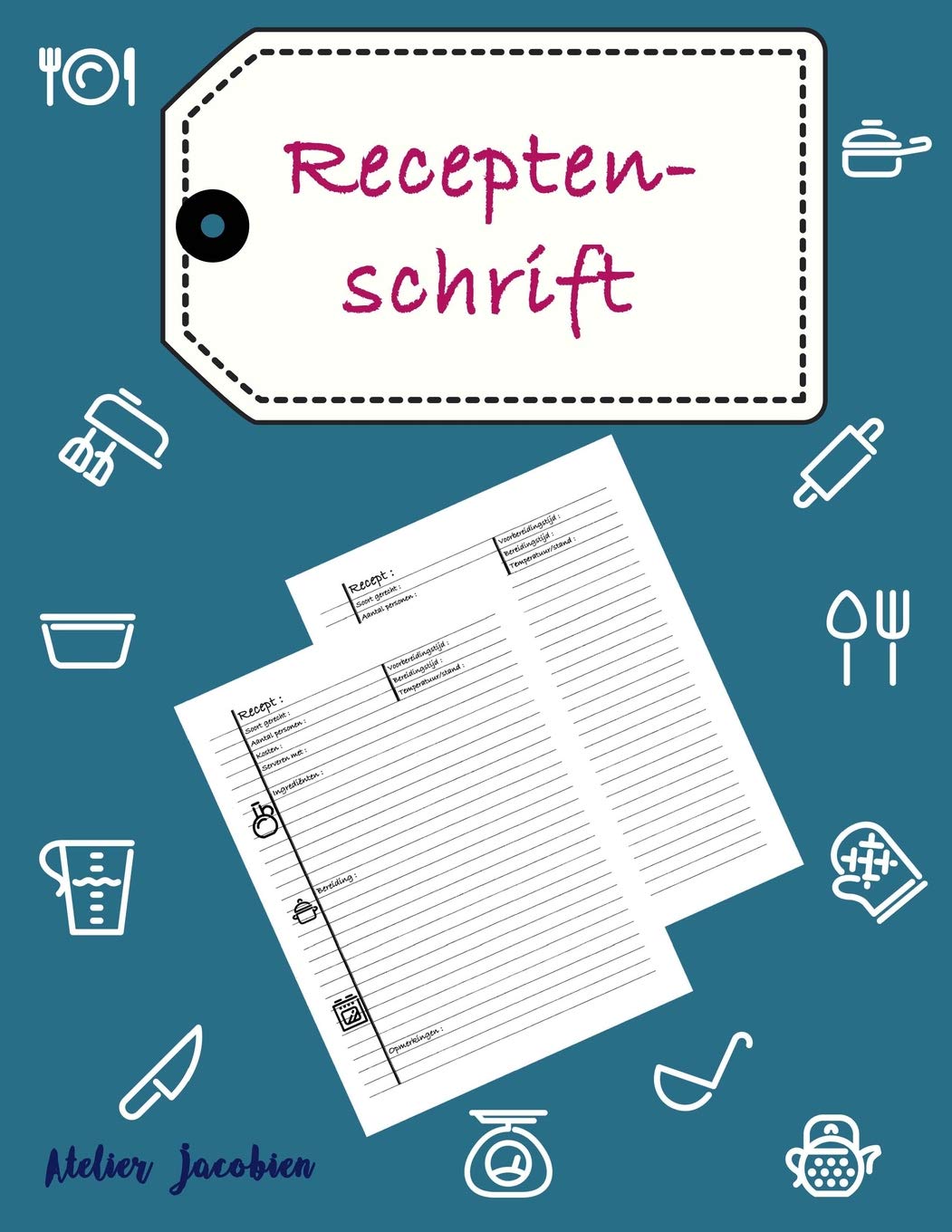 Receptenschrift: Een handig blanco receptenboek voor al je favoriete gerechten. In het notitieboek kun je 120 recepten schrijven. Eén recept per ... te vinden. Paperback, zwart-wit uitgave. Cooking & Enjoying