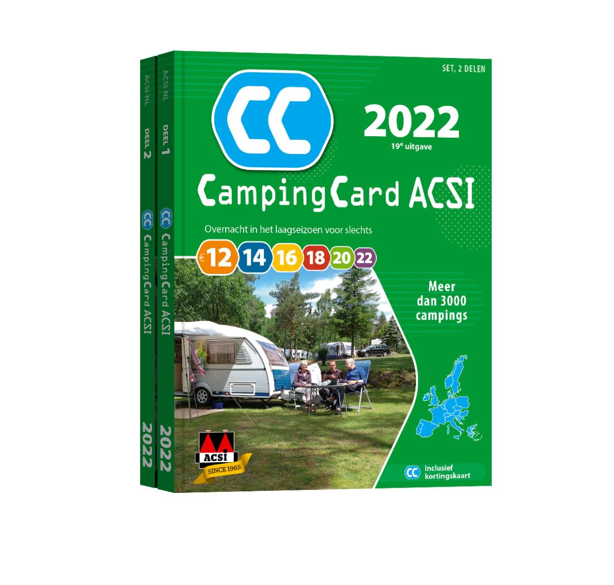 CampingCard ACSI 2022 set 2 delen Language - Dutch (ACSI Campinggids) Leisure, Home & Garden