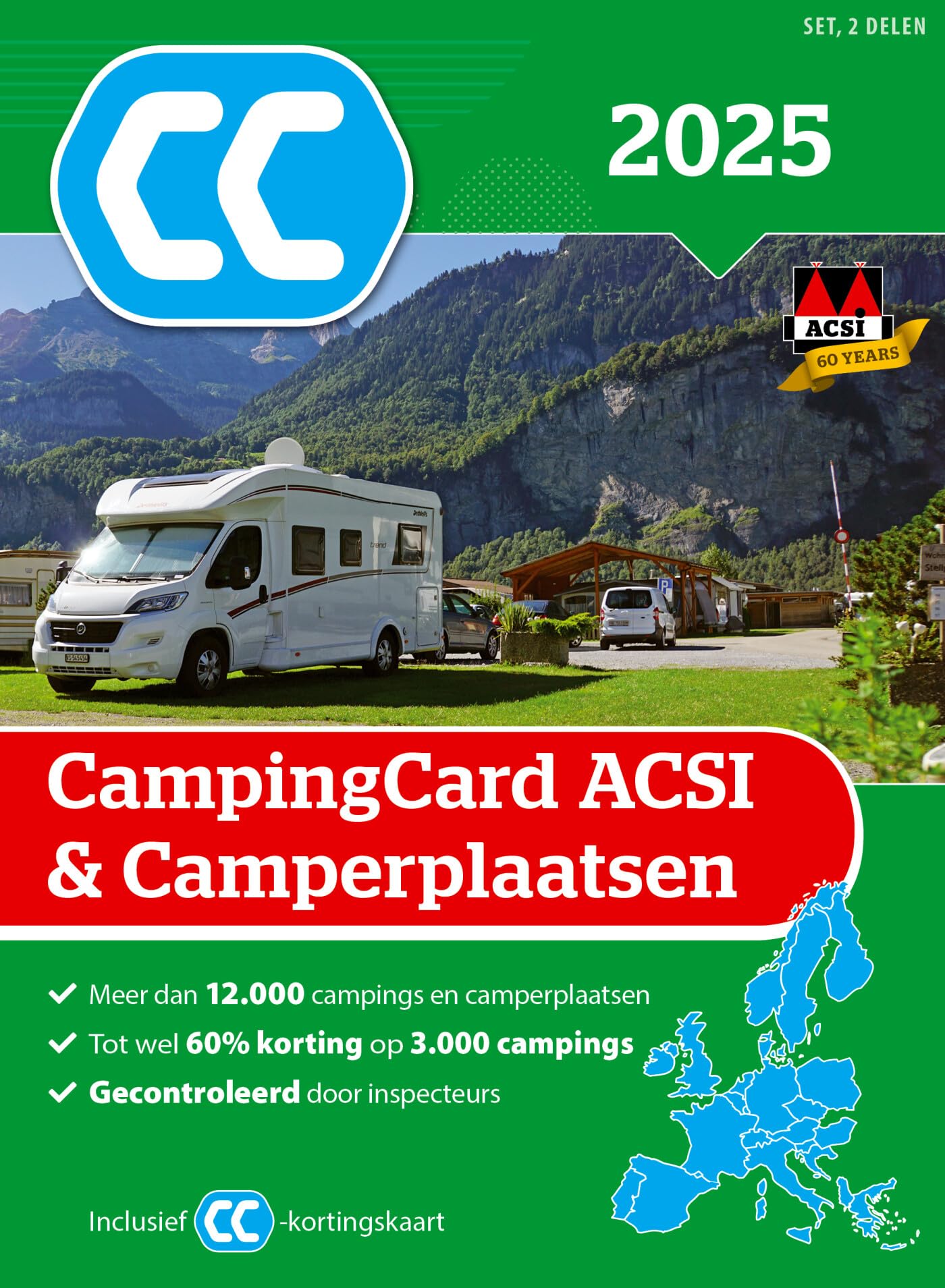 Campingcard ACSI & camperplaatsen 2025: set 2 delen (ACSI Campinggids) Leisure, Home & Garden