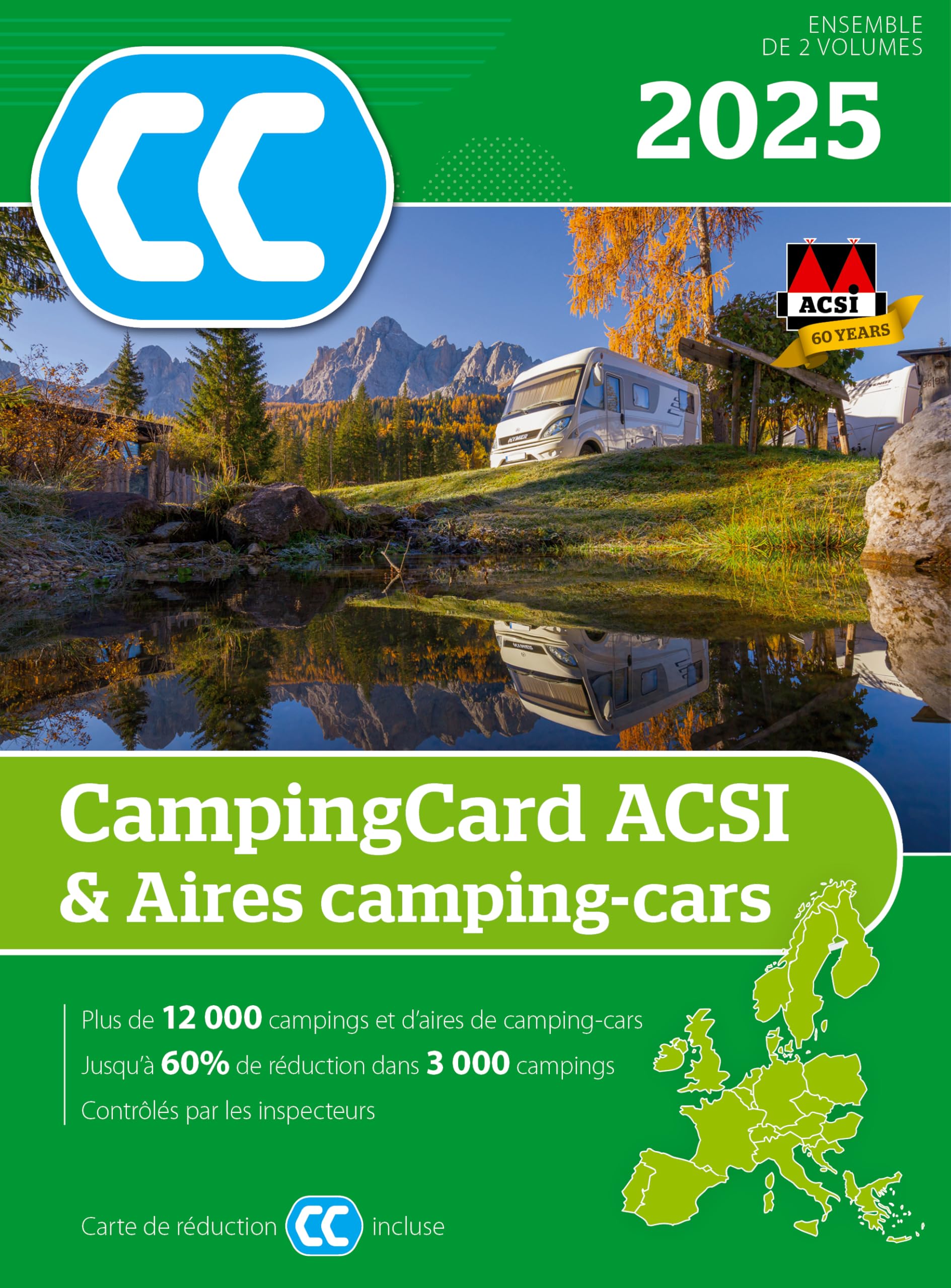 CampingCard ACSI & Aires camping-cars 2025: Ensemble de deux volumes book