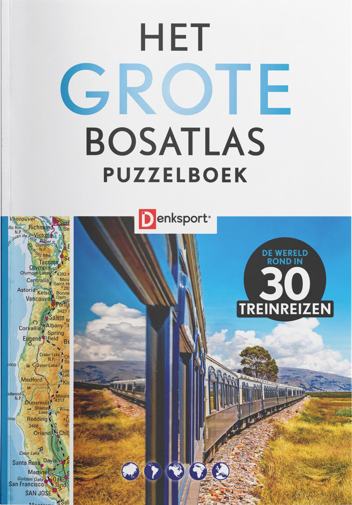 Denksport - Het Grote Bosatlas Puzzelboek - Treinreizen Leisure & Fun