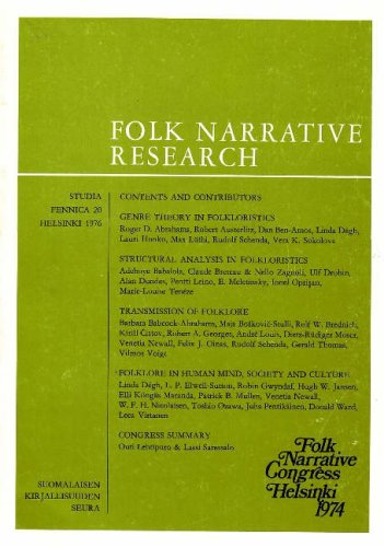 Folk Narrative Research: Some Papers Presented at the VI Congress of the International Society for Folk Narrative Research Books