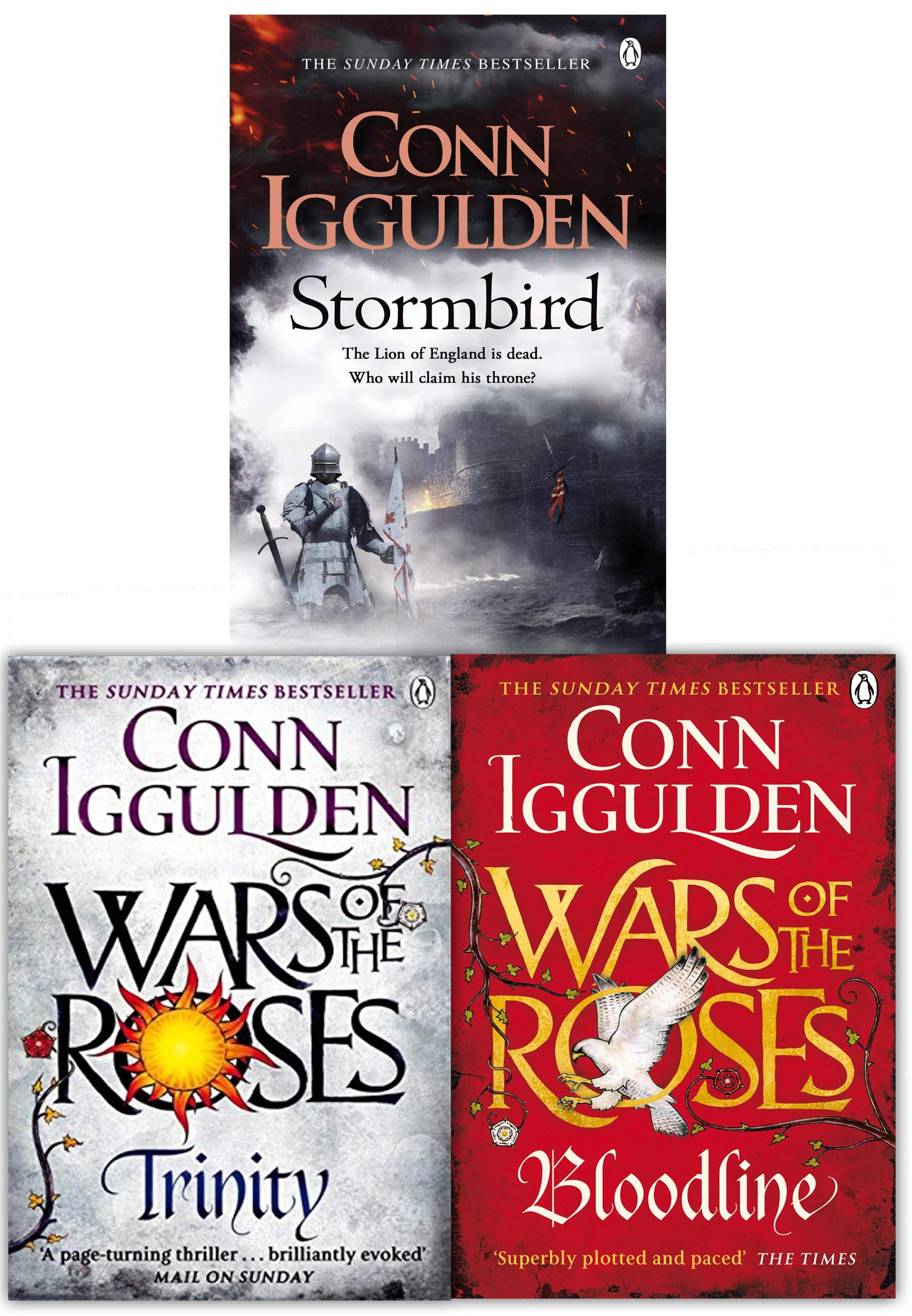 Wars of the Roses Series Collection Conn Iggulden 3 Books Set (Stormbird, Trinity, Bloodline) by Conn Iggulden (2016-11-09) book