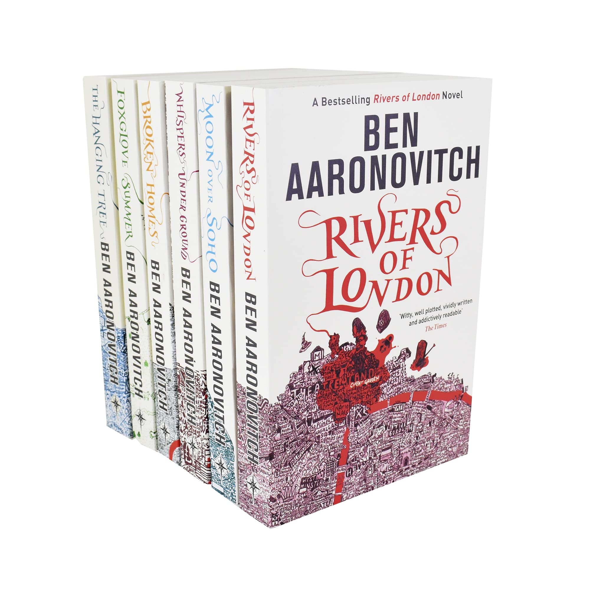 Rivers of London 6 Books Collection Set by Ben Aaronovitch (Rivers of London, Moon Over Soho, Whispers Underground, Broken Homes, Foxglove Summer & The Hanging Tree) Historical Fiction