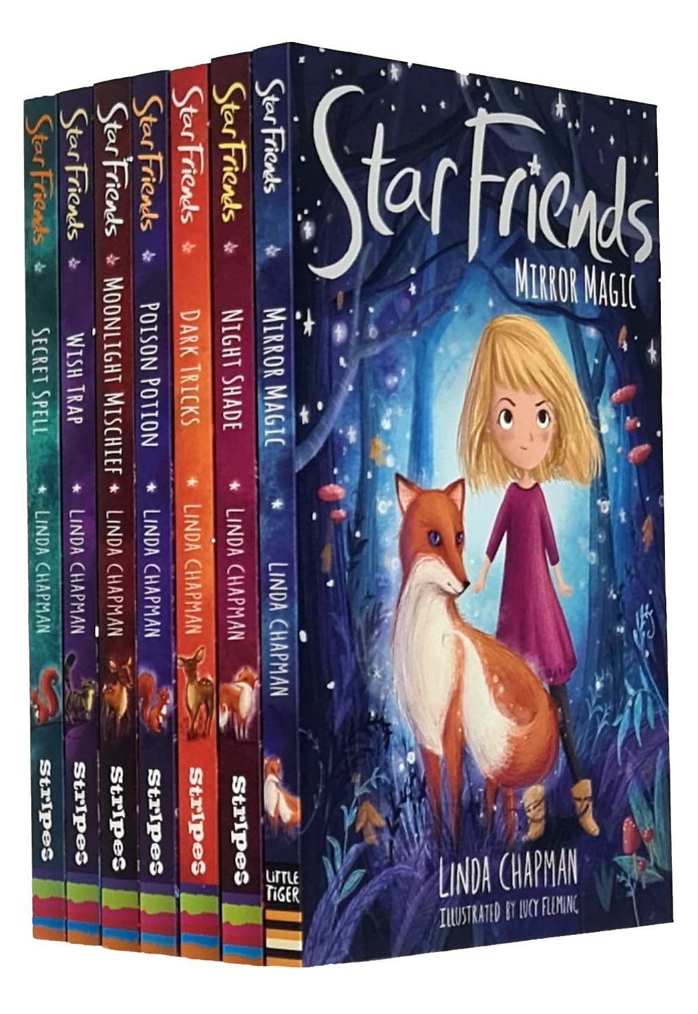 Linda Chapman Star Friends Series 7 Books Collection Set (Mirror Magic, Wish Trap, Poison Potion, Secret Spell, Dark Tricks, Night Shade) (Children Books, Age 7 to 10, Early Reader) - Linda Chapman Comics for children & teenagers