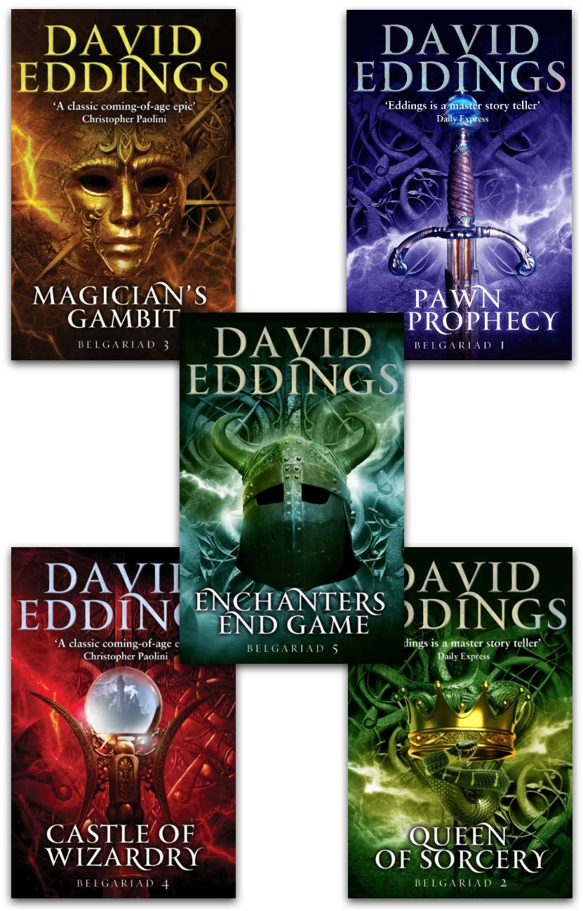 The Belgariad Series 5 Books Collection Set By David Eddings (Pawn of Prophecy, Queen of Sorcery, Magicians Gambit, Castle of Wizardry, Enchanters End Game) Books