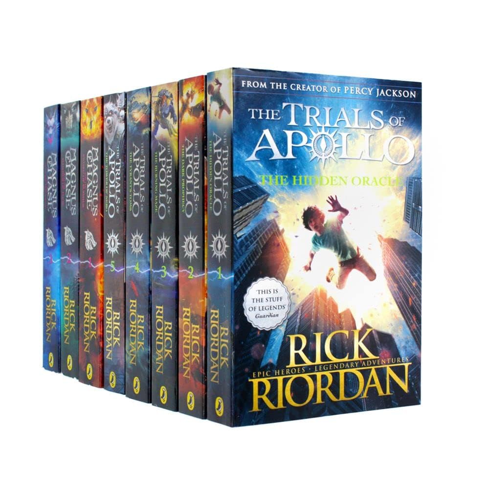 Rick Riordan Trials of Apollo & Magnus Chase Series 8 Book Set Collection Fantasy & Sci-Fi