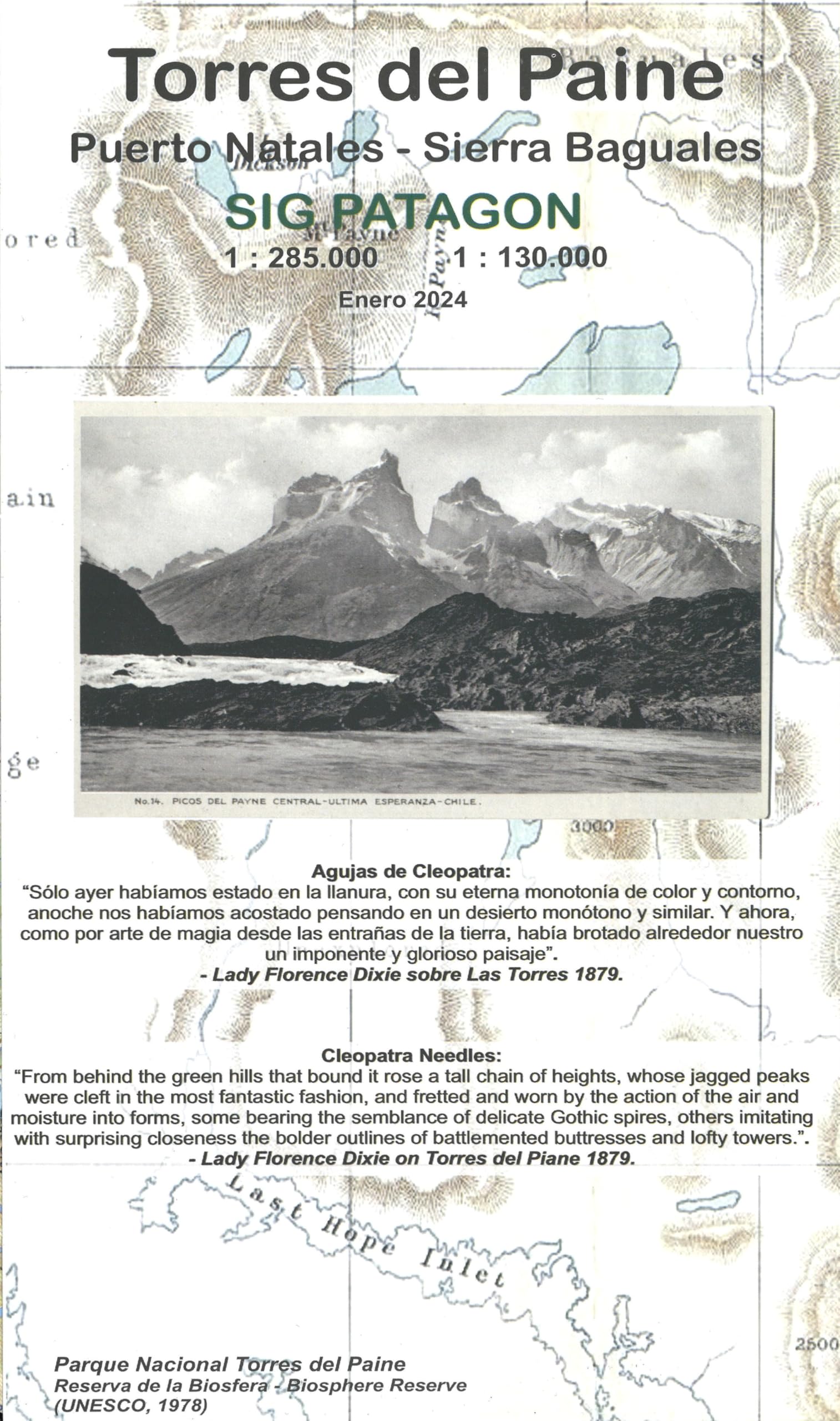Torres del Paine, Topographic Road and Hiking Map / Torres del Paine : Puerto Natales - Sierra Baguales (Spanish Edition) (English and Spanish Edition) Reference Books