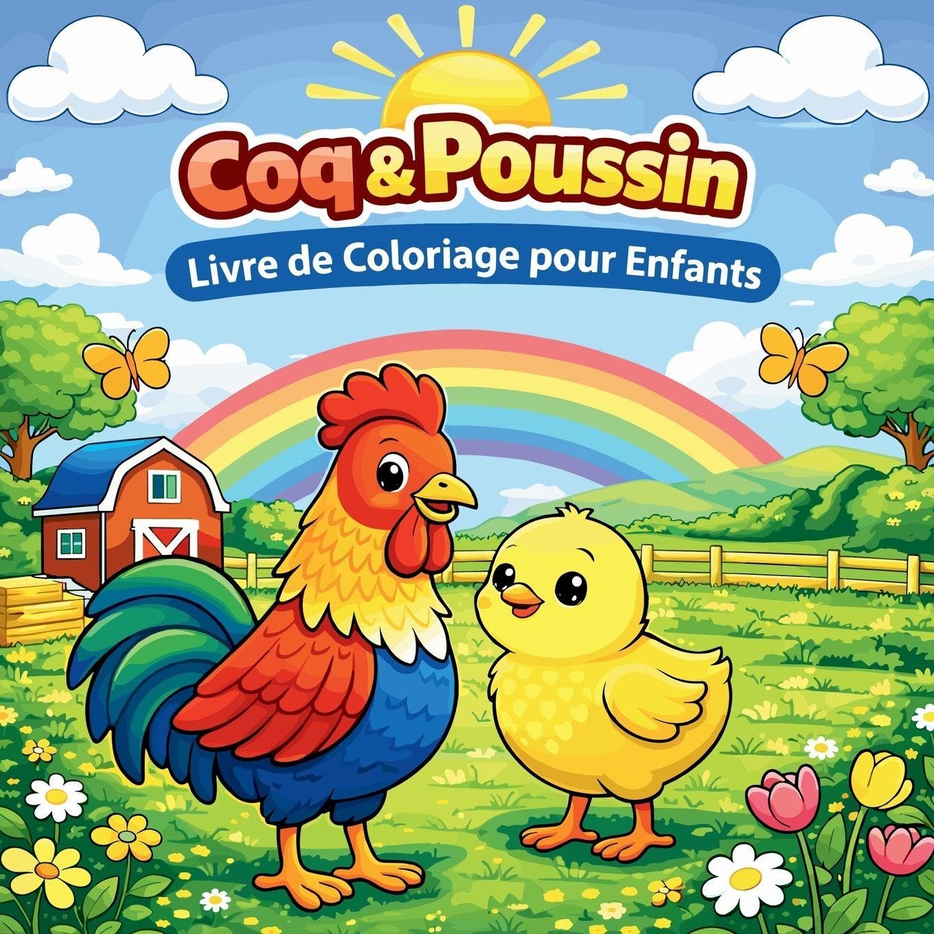 Coq & Poussin Livre de Coloriage pour Enfants Non-fiction