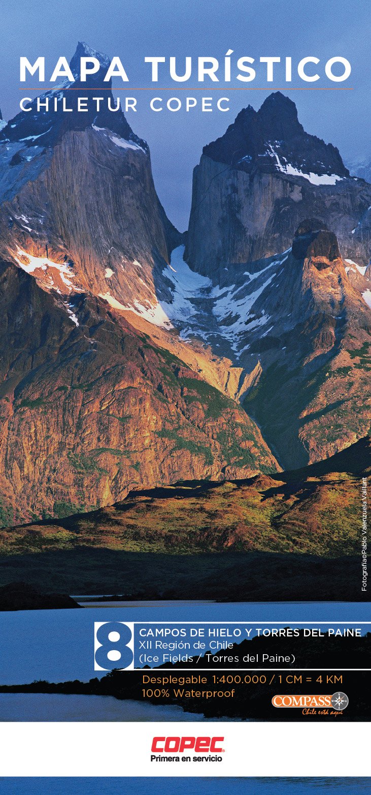 Chile regionale Karte Blatt 8 Campos de Hielo y Torres del Paine / Patagonien ( Region XII) wasser- und reißfeste Straßenkarte 1:400.000 Maps & Plans