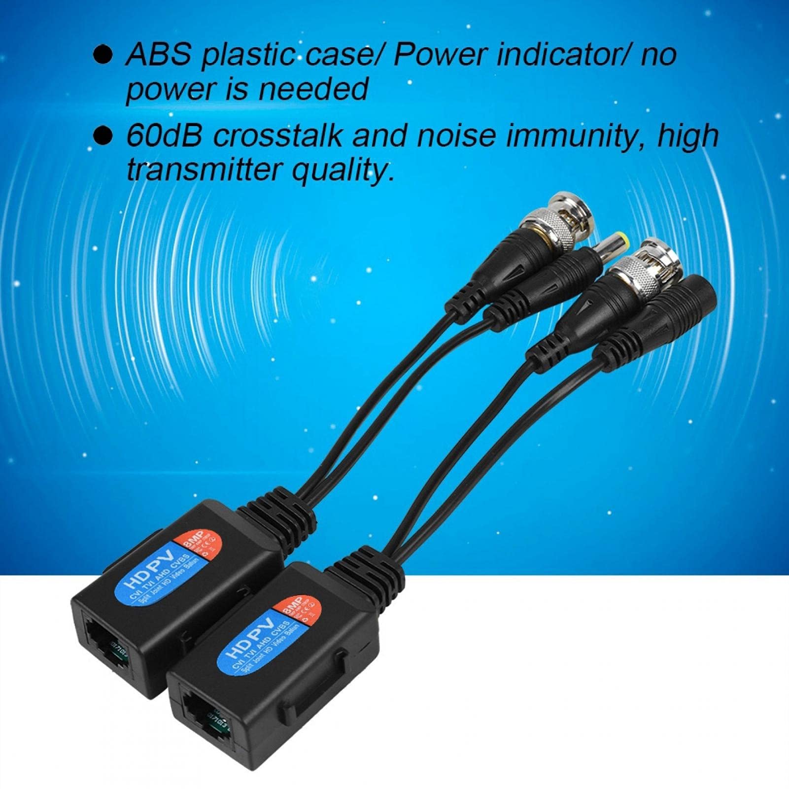 Passiver Audio-Balun-Leistungsindikator-Sender ABS-Kunststoffgehäuse in hoher Senderqualität für 720P-AHD-Kamera Books