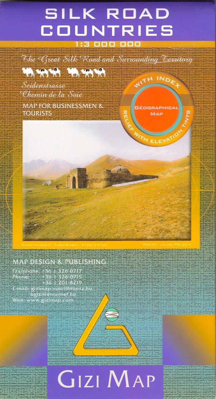 Silk Road Countries geographical map Leisure, Home & Garden