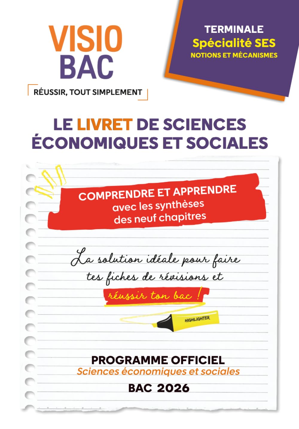 Le livret de Sciences économiques et sociales: BAC 2026 book