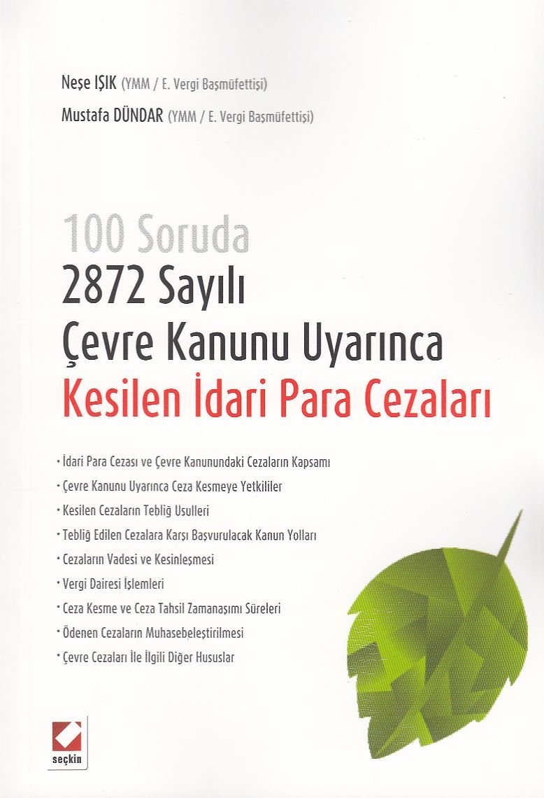 Cevre Kanunu Uyarinca Kesilen Idari Para Cezalari Books