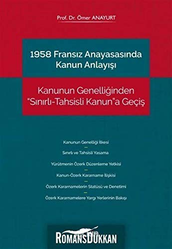 1958 Fransız Anayasasında Kanun Anlayışı Books