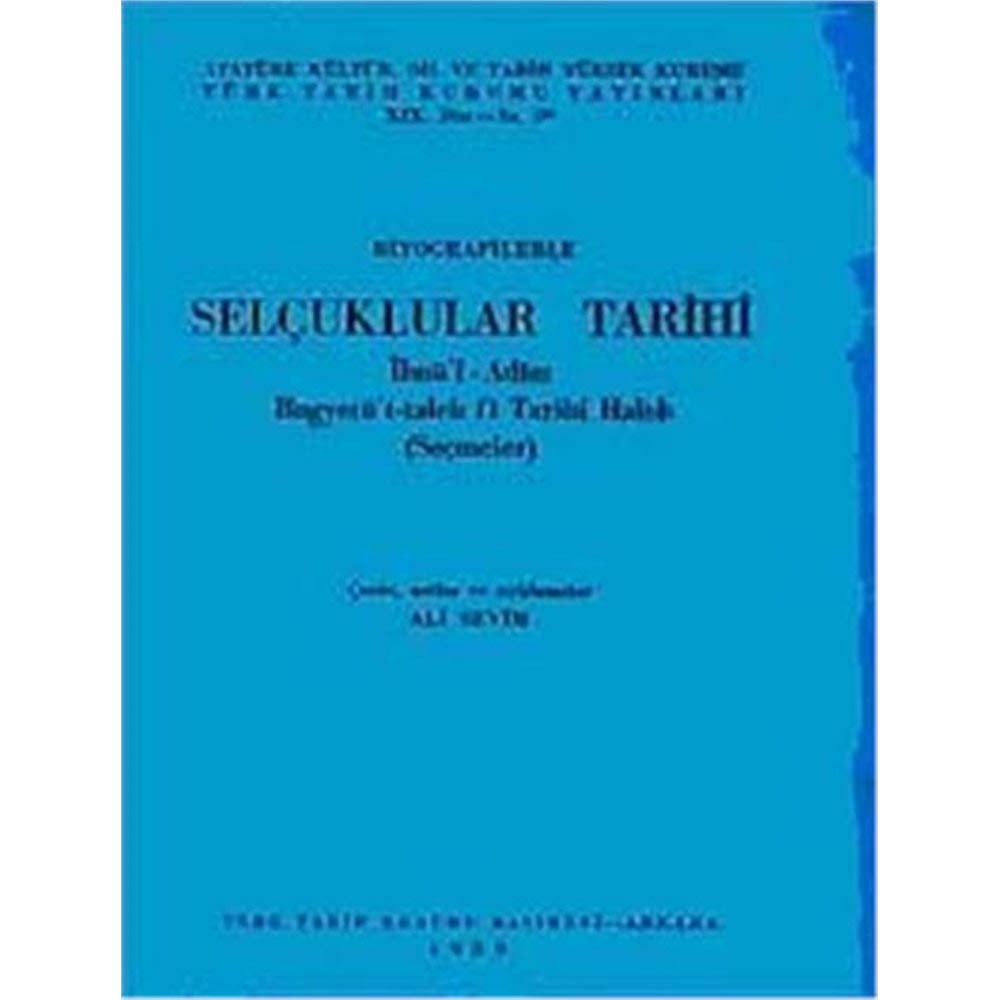 Biyografilerle Selçuklular Tarihi İbnü'l Adim Bugyetü't-taleb fi Tarihi Haleb (Seçmeler) Books