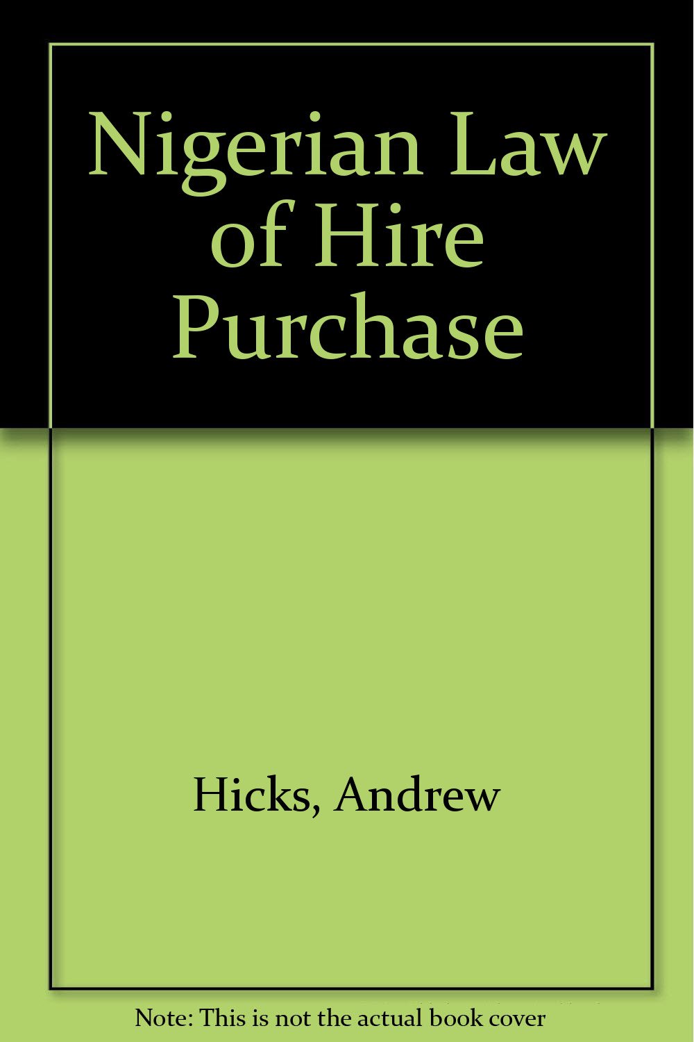 Nigerian Law of Hire Purchase Books