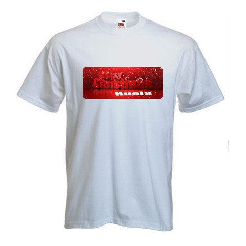 Personalised Printed White T-Shirt (All Sizes) - Merry Christmas Huela (Size: X-Large) Books