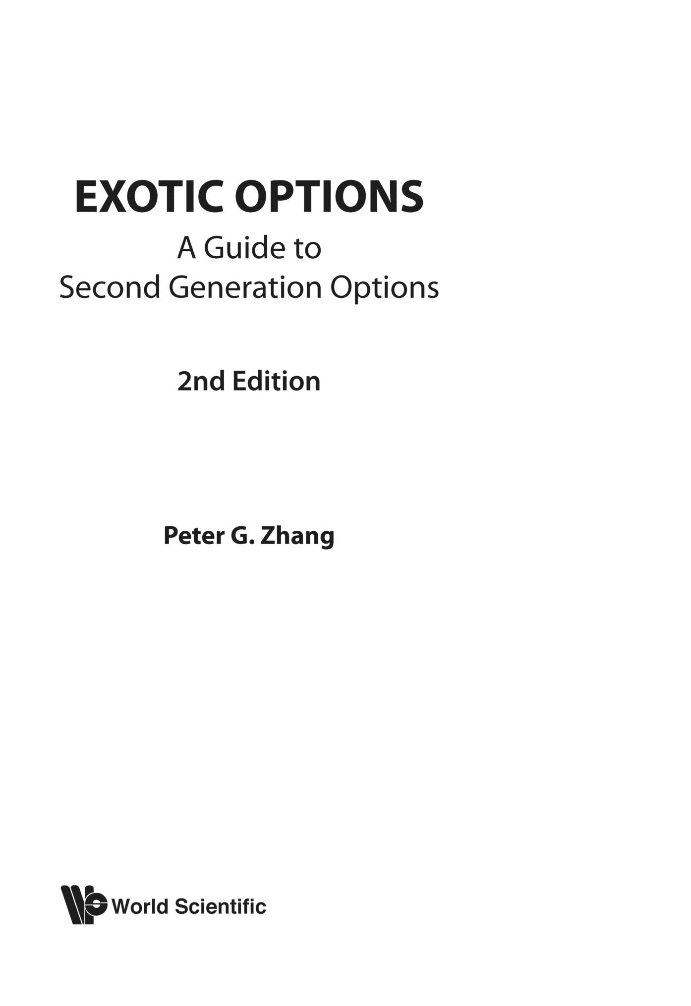 Exotic Options: A Guide to Second Generation Options (2nd Edition) Business, Finance & Career Books