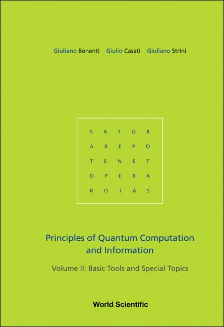 Principles Of Quantum Computation And Information - Volume Ii: Basic Tools And Special Topics Computer Science