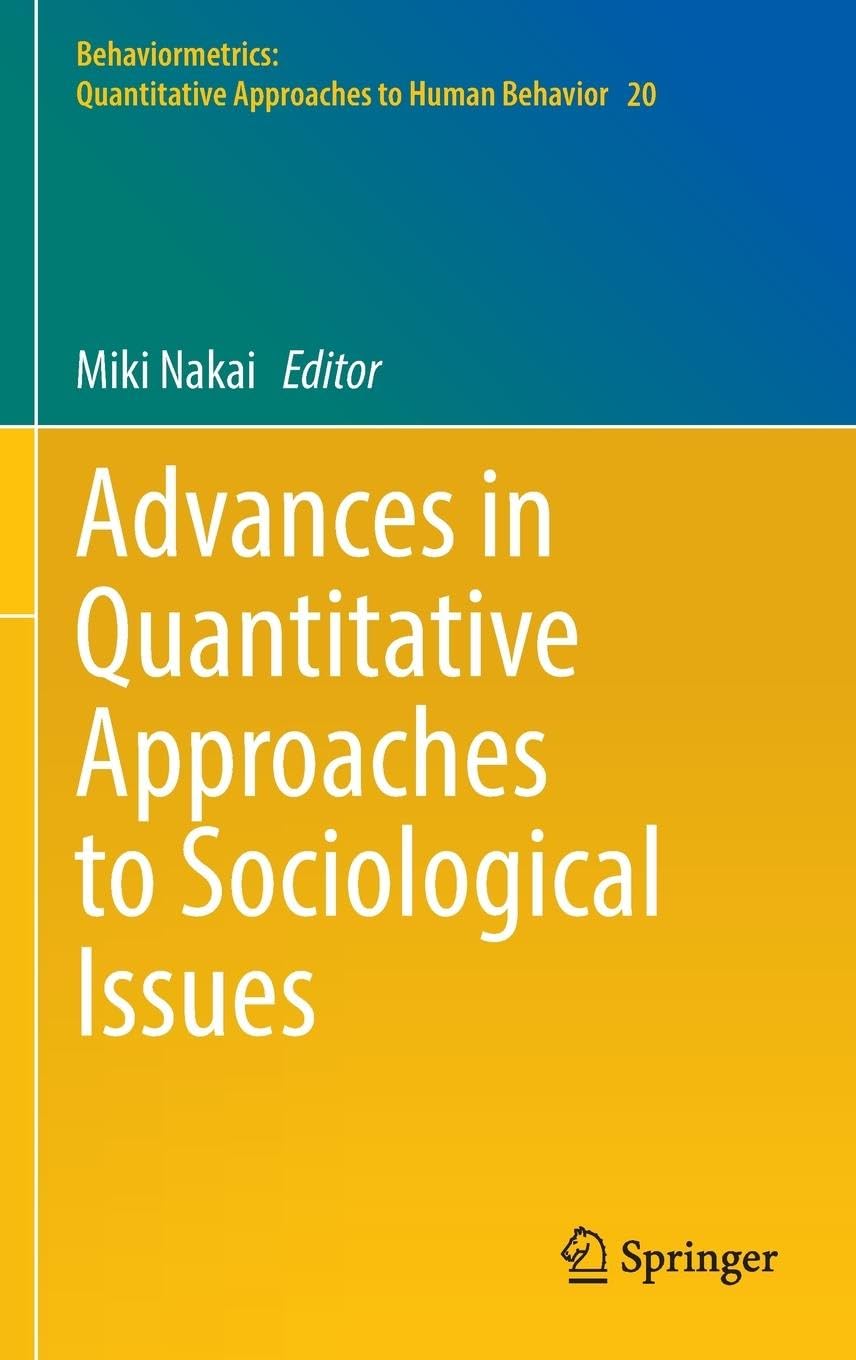 Product Image: Advances in Quantitative Approaches to Sociological Issues
