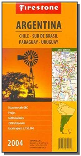 Argentina, Chile, Sur de Brasil, Paraguay, Uruguay: Estaciones de Gnc, Peajes, 6500 Ciudades, 2300 Distancias, Escala Aprox. 2.750.000 Books