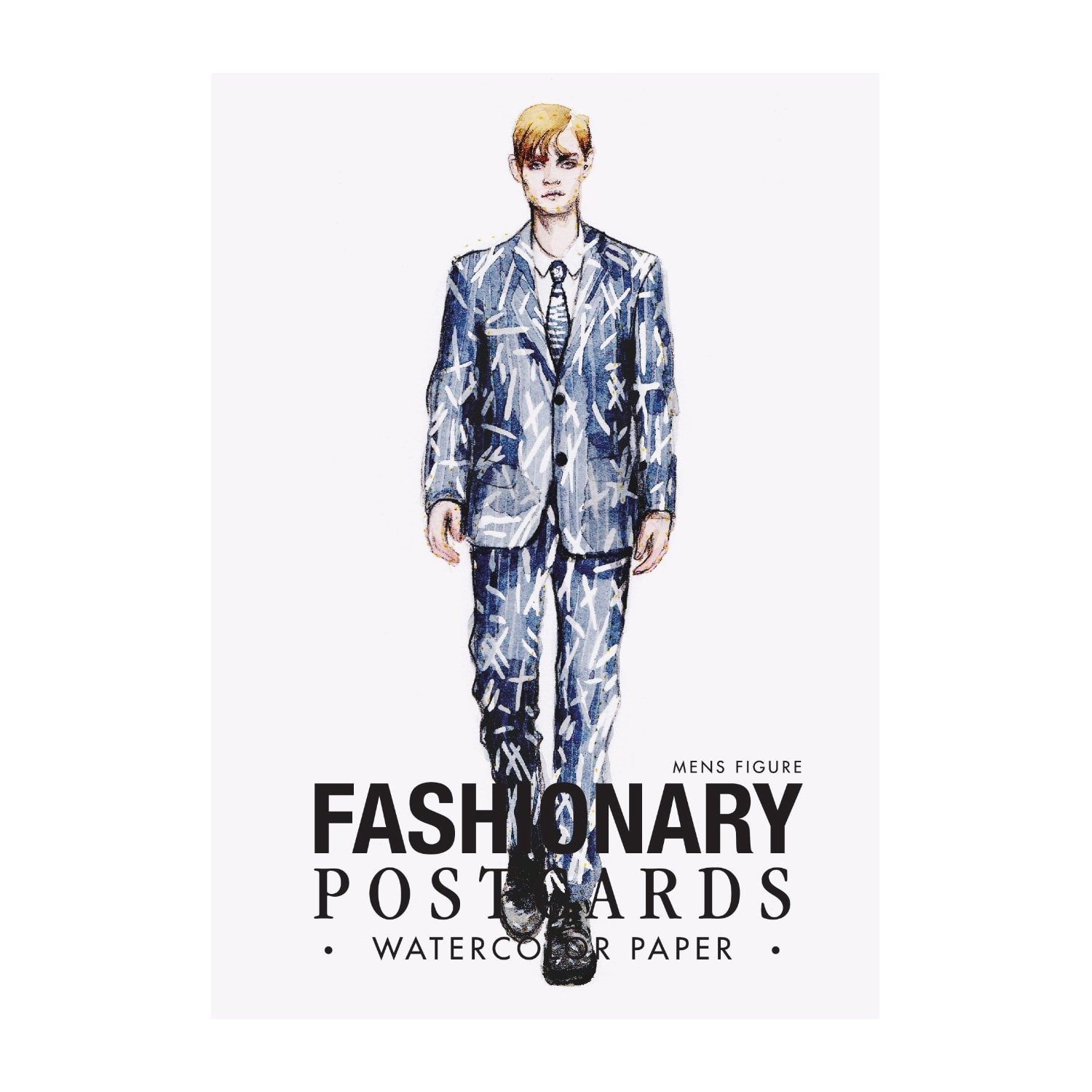 Fashionary Watercolor Postcards (Mens Figure Templates) book