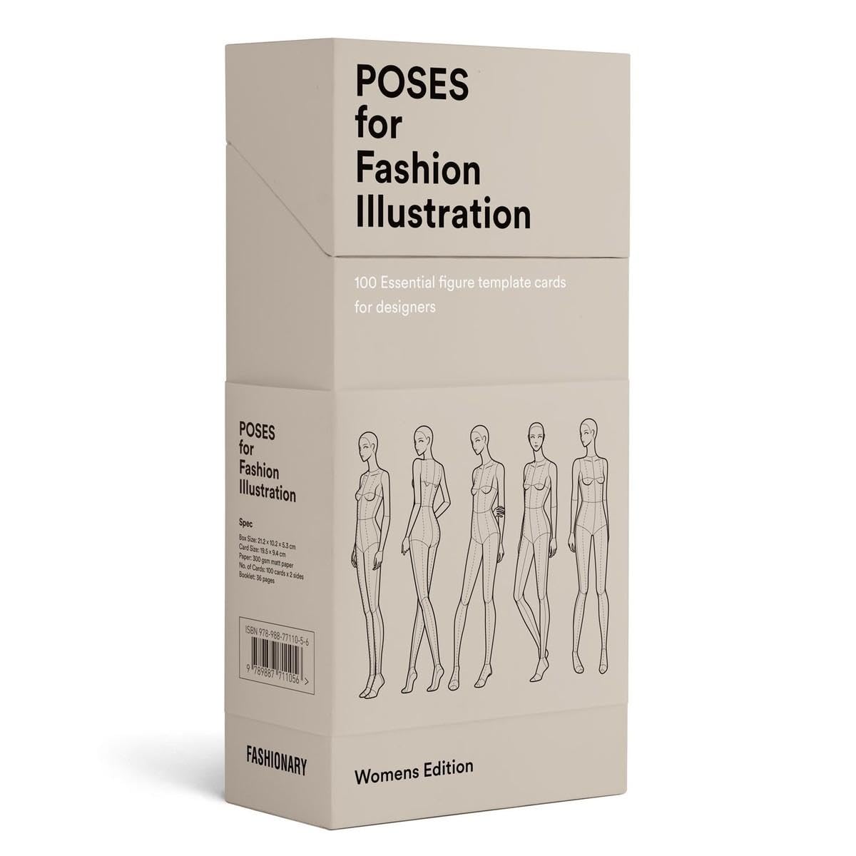Poses for Fashion Illustration (Card Box), m. 1 Buch: 100 essential figure template cards for designers Film, Art & Culture