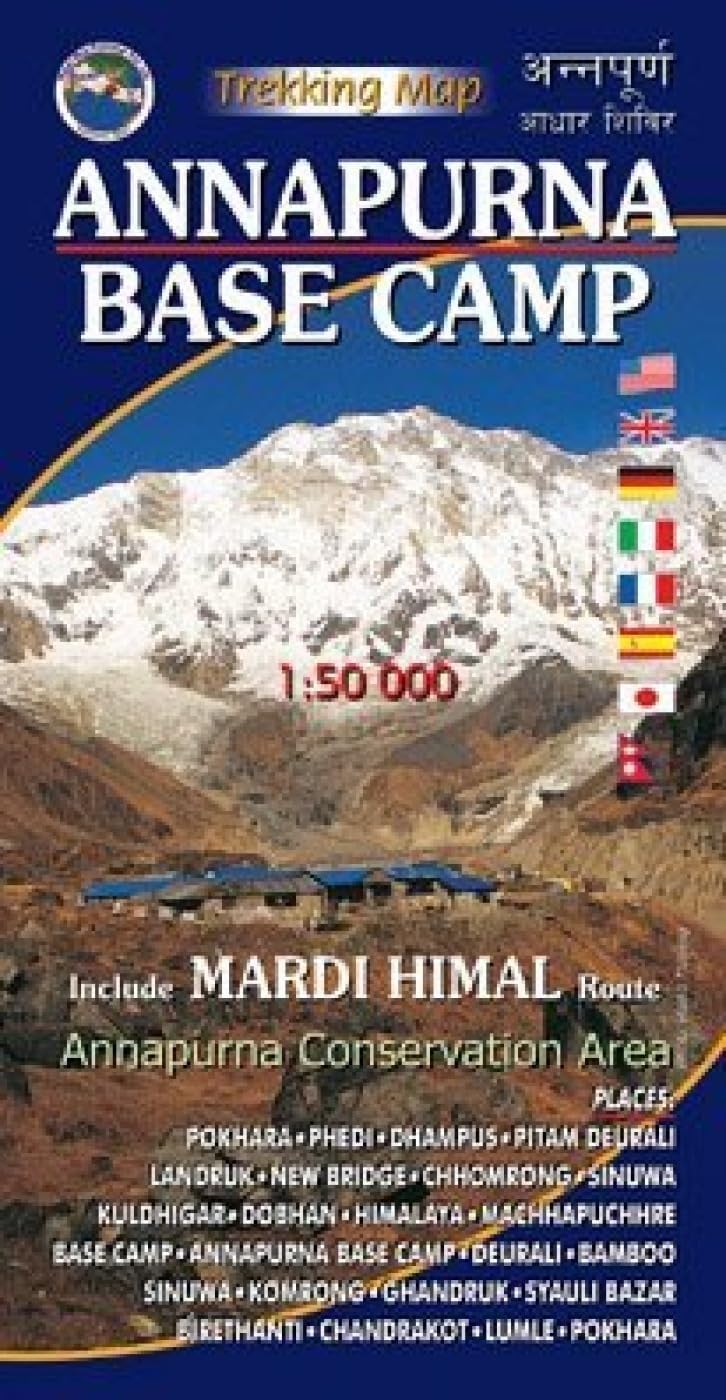 Annapurna base camp: Trekking Map Mardi Himal Leisure, Home & Garden