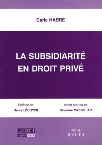 La subsidiarité en droit privé book