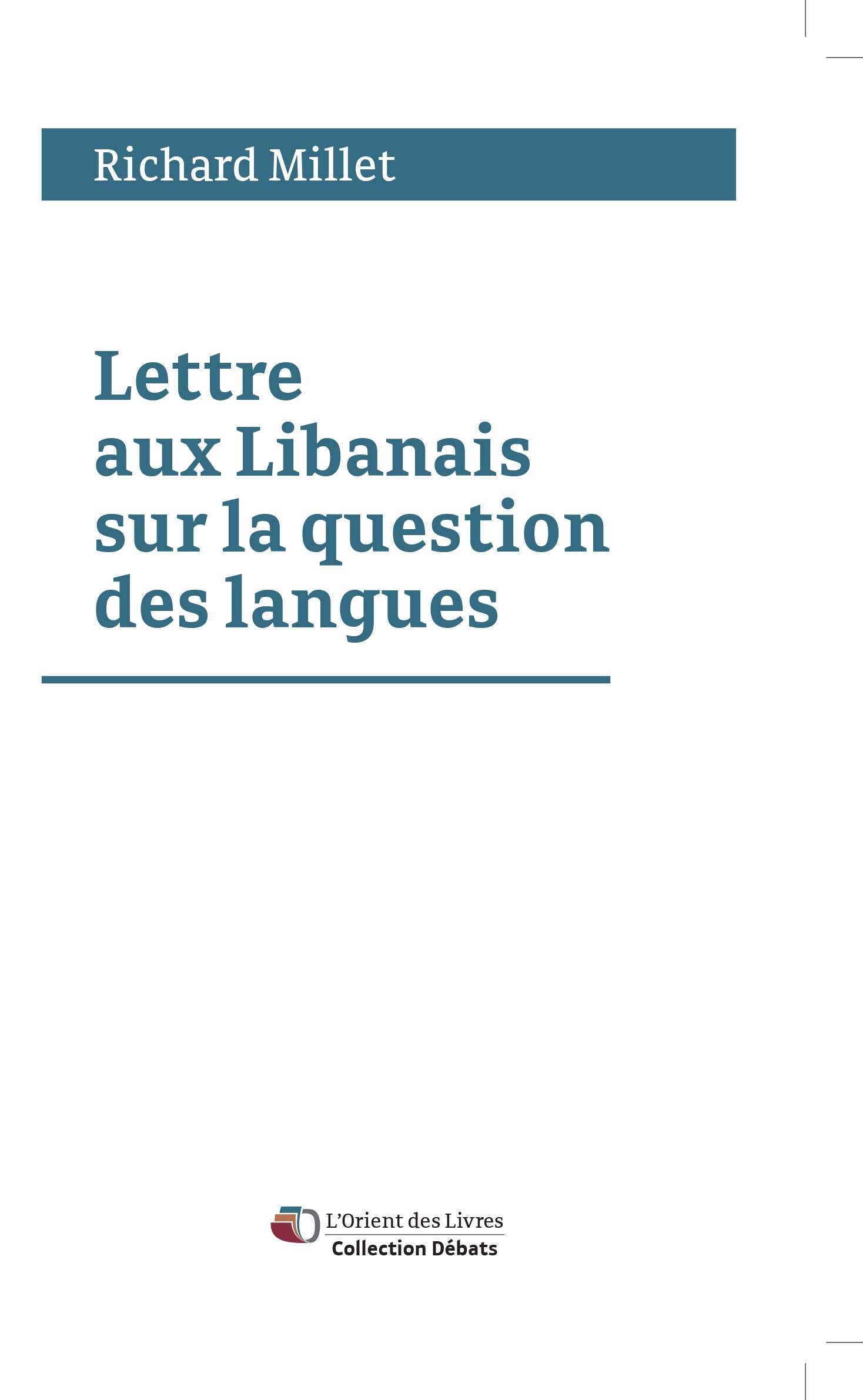 Lettre aux Libanais sur la question des langues Books