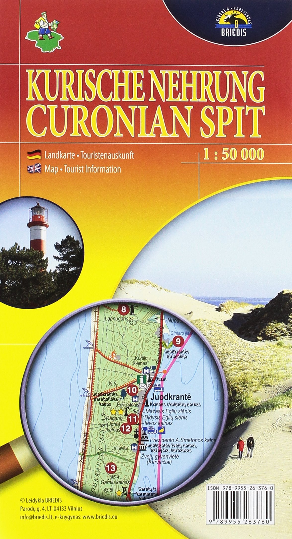 Kurische Nehrung, Landkarte: Mit Touristenauskunft. Dtsch.-Engl. Maps & Plans