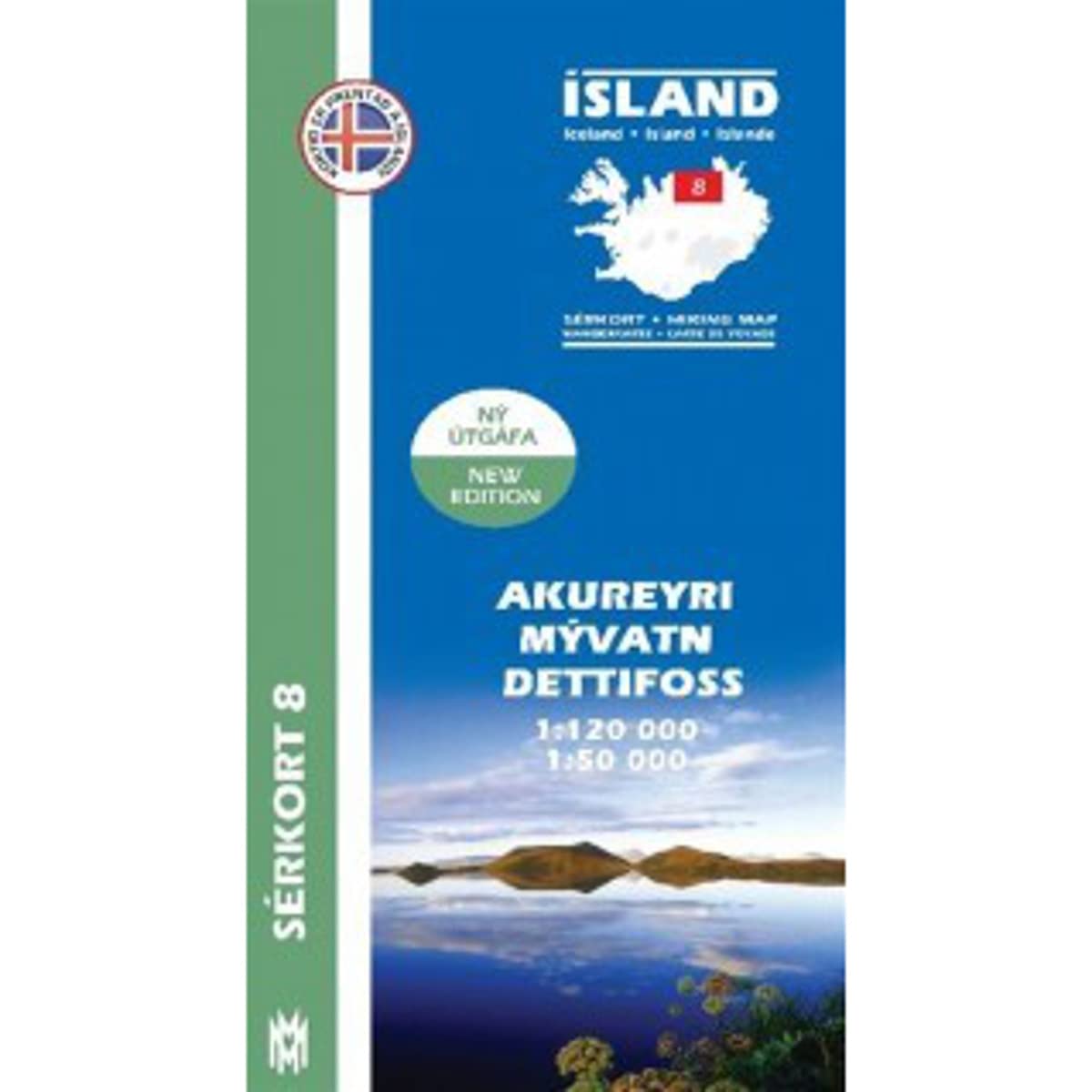 Island Serkort 08 Akureyri - Myvatn - Dettifoss 1 : 120 000 / 1 : 50 000 Leisure, Home & Garden Books