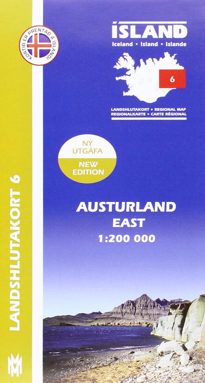 Island - Landshlutakort Austurland (Ost): Regionalkarte (East Iceland Map 1: 200 000: Regional map 6) Leisure, Home & Garden