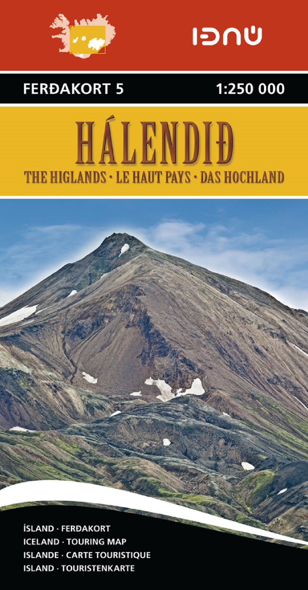 Iceland Highlands 5   1 : 250 000 Touring Map Geology & Geography
