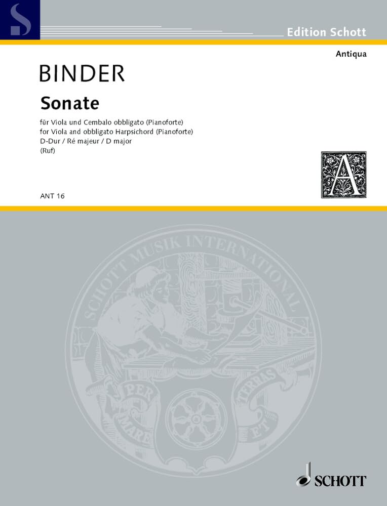 Sonate D-Dur: Viola und Cembalo obligat (Klavier); Violoncello ad libitum. (Antiqua: Eine Sammlung alter Musik) Sheet Music