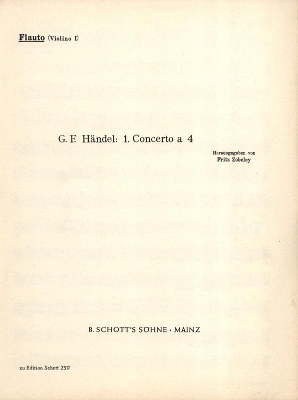 Concerto a quattro: d-Moll. TWV 43: d 3. Flöte (Violine), Violine, Violoncello obl. und Basso continuo. Violine II. (Antiqua: Eine Sammlung alter Musik) Arts & Music