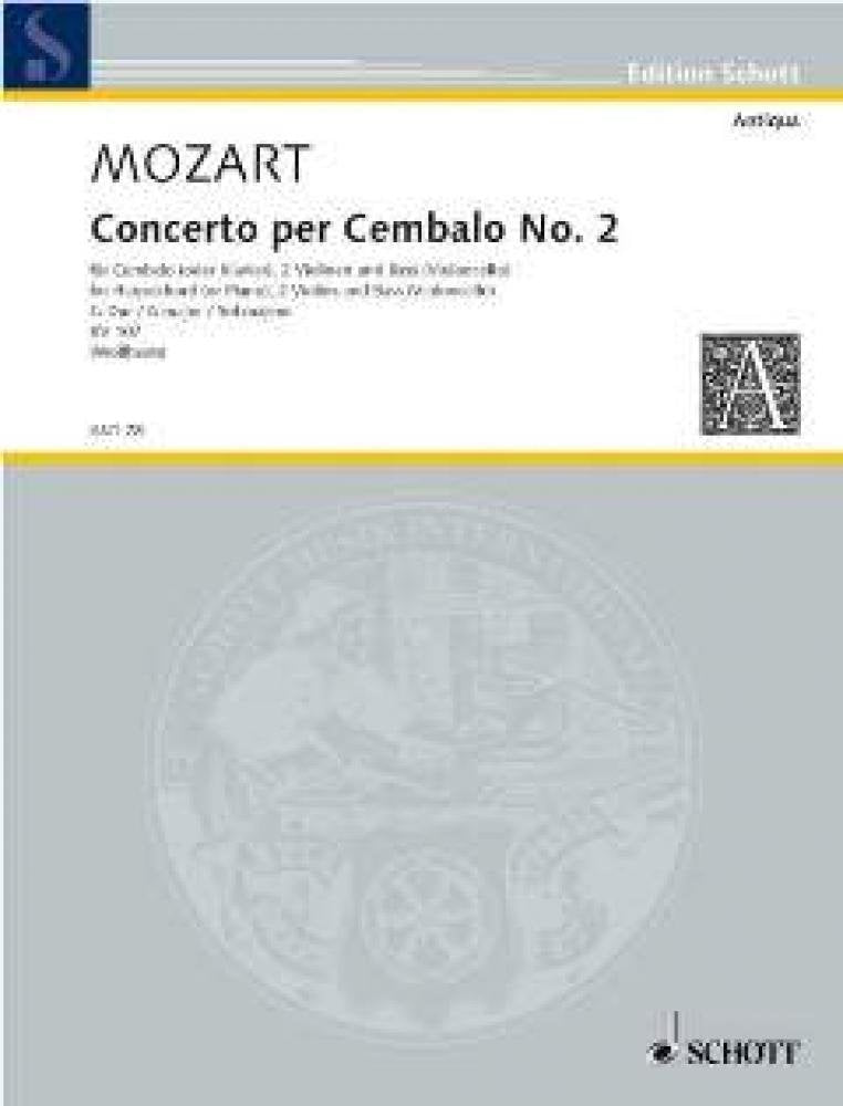 Concerto II G Major: after Piano Sonatas by Johann Christian Bach. KV 107. harpsichord (piano), 2 violins and bass (cello). Partition et parties. Sheet Music