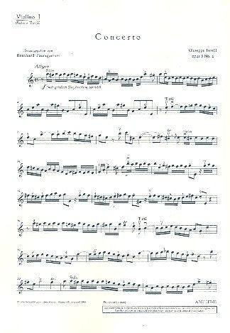 Concerto: op. 8/2. 2 Violinen, Streicher und Cembalo (Klavier). Violine I solo e tutti. (Antiqua: Eine Sammlung alter Musik) Sheet Music