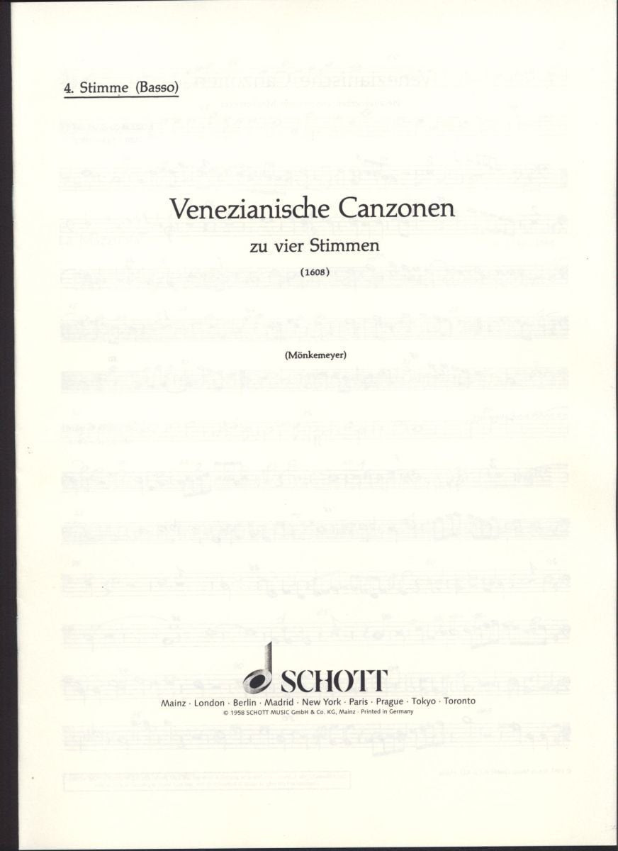 Venezianische Canzonen: 4 beliebige Instrumente (Fidel-, Gamben-, Blockflöten-, Lauten-, Gitarrenchöre). Stimme 4, Bass. (Antiqua: Eine Sammlung alter Musik) Arts & Music