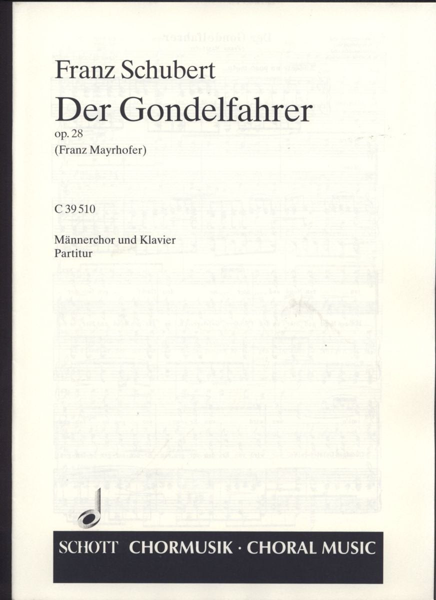 Der Gondelfahrer: "Es tanzen Mond und Sterne". op. 28. men's choir (TTBB) and piano. Partition de piano. Sheet Music