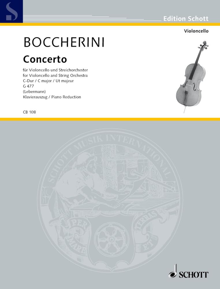 Concerto Nr. 1 C-Dur: G 477. Violoncello und Streichorchester; 2 Hörner ad libitum. Klavierauszug mit Solostimme. (Cello-Bibliothek) Sheet Music