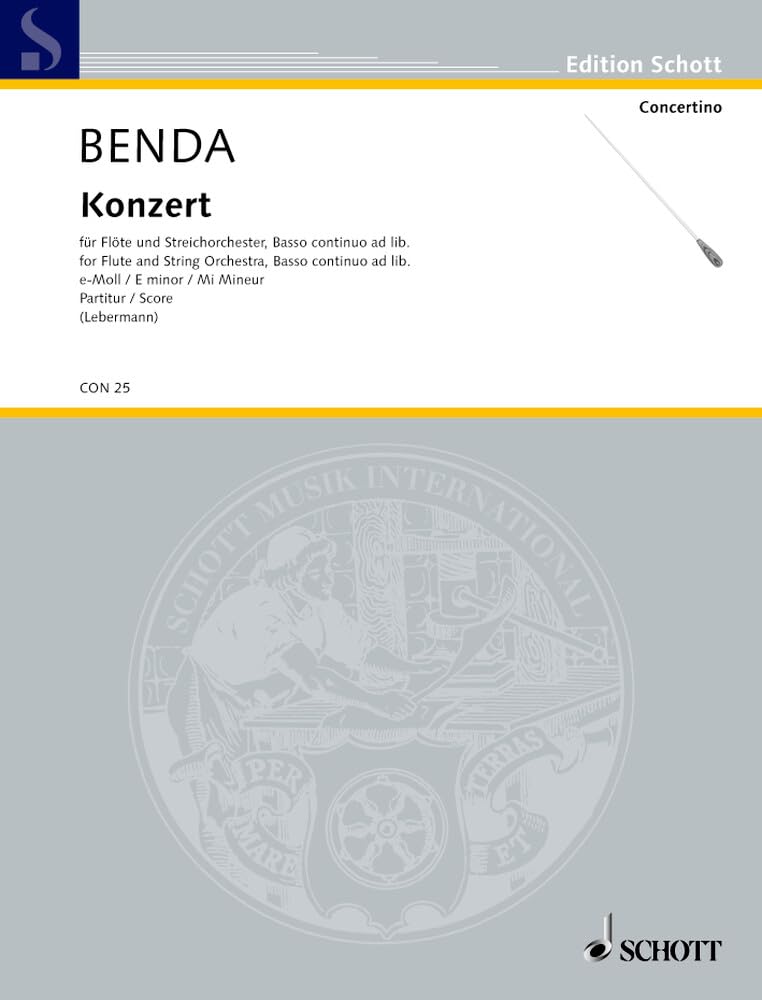 Konzert e-Moll: Flöte, Streichorchester und Basso continuo. Partitur. (Concertino) Sheet Music