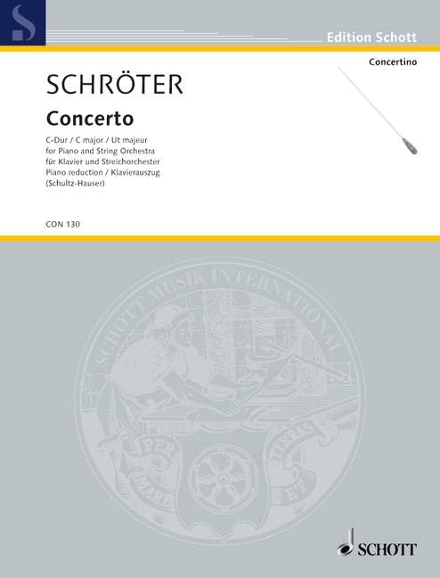 Concerto C Major: op. 3/3. piano and string orchestra. Réduction pour piano. Sheet Music