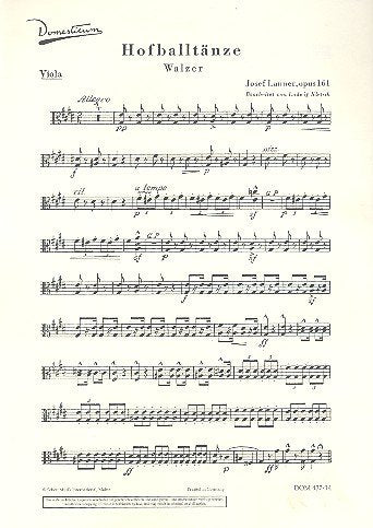 Hofballtänze: Walzer. op. 161. Salonorchester. Viola. (Domesticum) Sheet Music