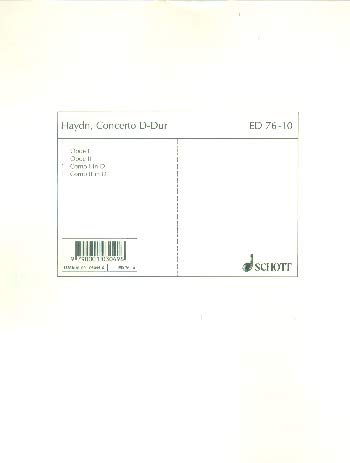 Concerto D Major: op. 101. Hob. VIIb:2. cello and orchestra. Parties d'harmonie. book